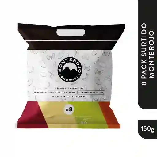 Monte Rojo 8Pack Papas con nachos 210gr