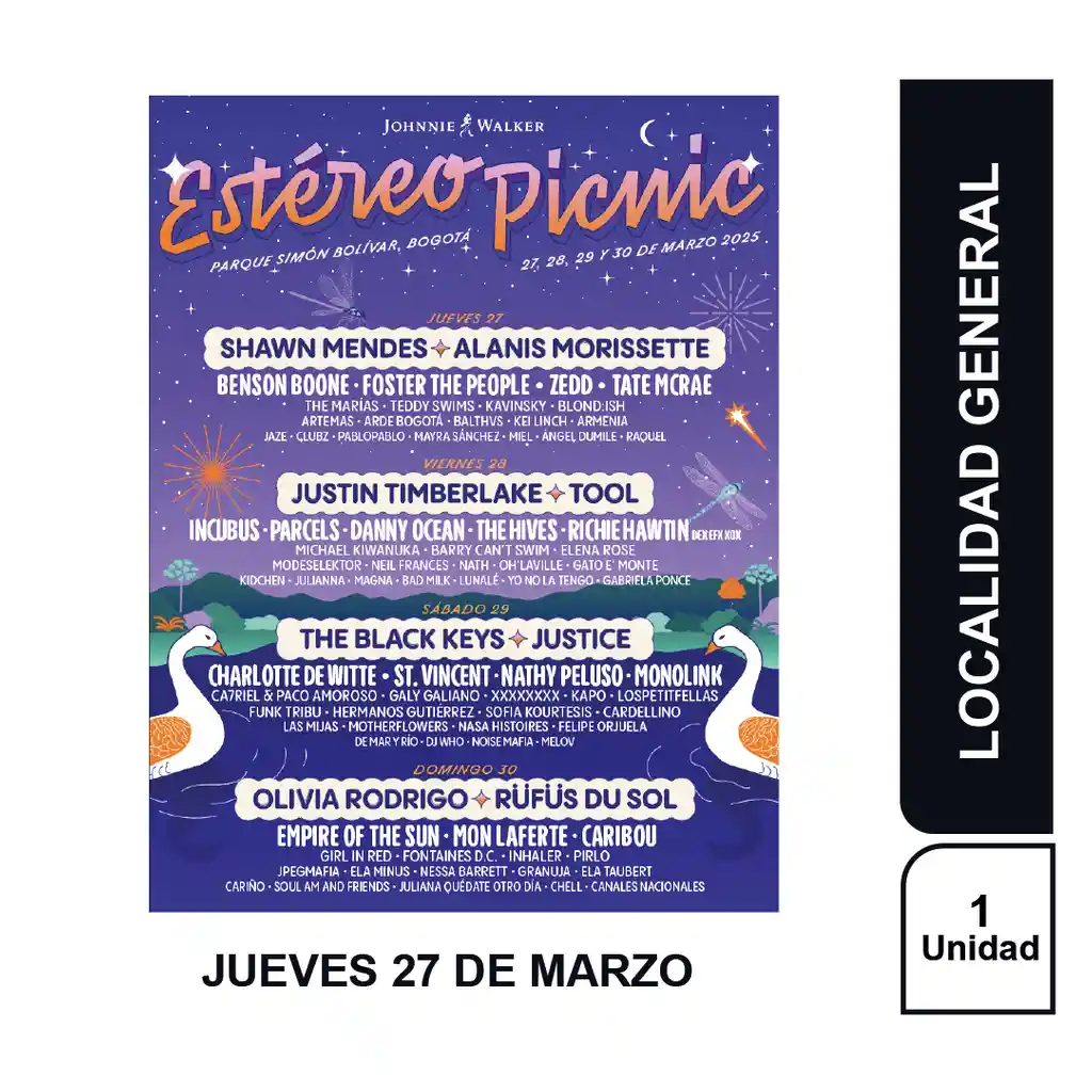 Festival Estereo Picnic Jueves Marzo 27 2025