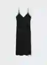 Vestido Lence Negro Talla M Mujer Mango