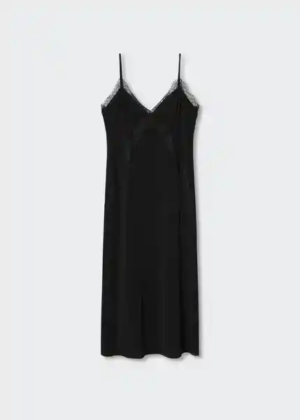 Vestido Lence Negro Talla M Mujer Mango