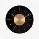 Present Time Reloj Pared Disco Negro / Dorado