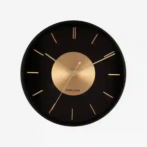 Present Time Reloj Pared Disco Negro / Dorado