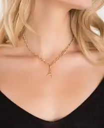 Dije Individual Media Luna Amarillo Dorado Oscuro Mujer Naf Naf