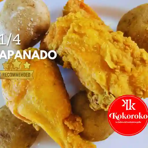 Cuarto pollo apanado