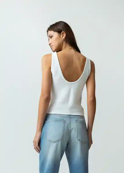 Blusa Tejido Mujer Crudo Marfil Talla S 482G040 Naf Naf