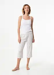 Pant. Pij. Capry Mujer S - Blanc/Est