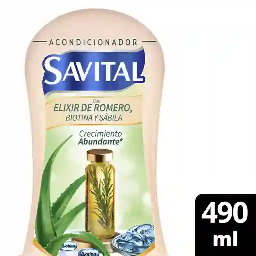 Acondicionador Savital Elixir de Romero Biotina y Sávila 490 mL