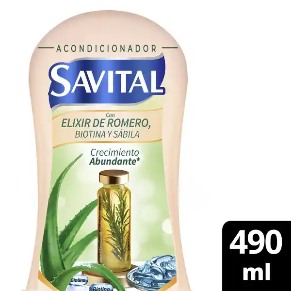Acondicionador Savital Elixir de Romero Biotina y Sávila 490 mL