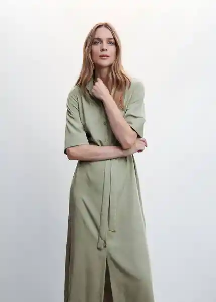 Vestido Momo-A Khaki Talla XL Mujer Mango