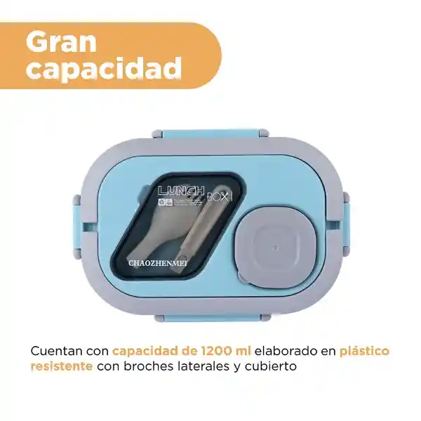 Contenedor Para Alimentos de Doble Capa Con Asas Azul Miniso