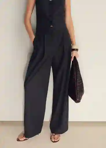 Pantalón Bali Navy Talla 38 Mujer Mango