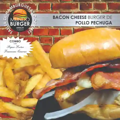Bacon-cheese de Pollo (Pechuga) + Papas Fritas