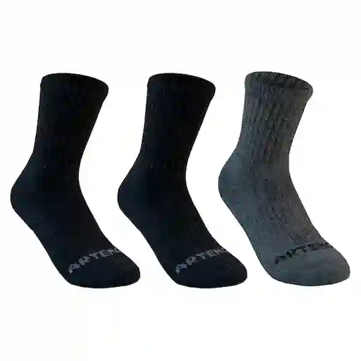 Artengo Medias Deportivas Largas Negro/Gris Talla 27-30 RS 500