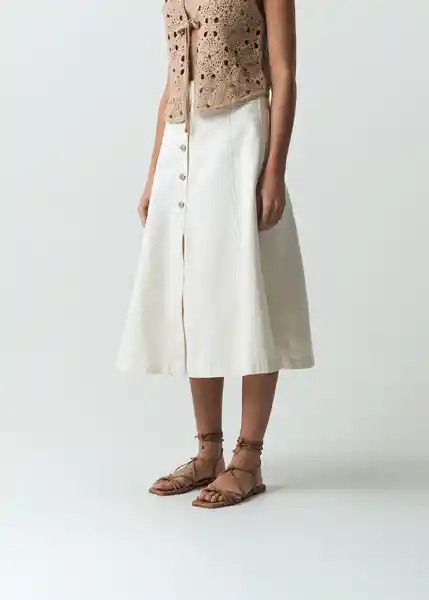 Falda Alfie Mujer Crudo Marfil Claro Talla 8 542G347 Naf Naf