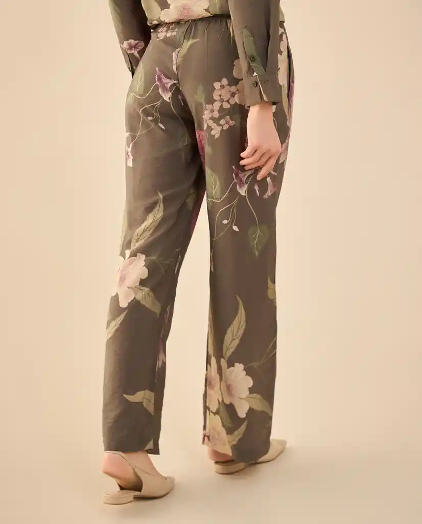 Pantalón Verde Aceituna Oscuro Talla M 432G009 Esprit