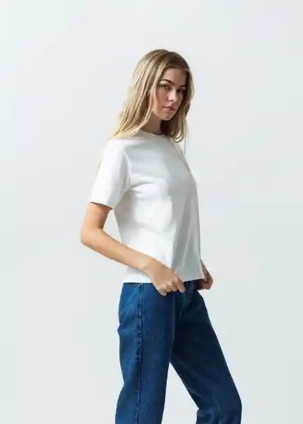 Camiseta Mujer Crudo Puro Claro L Naf Naf