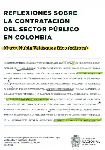 Reflexiones Sobre la Contratación Del Sector Público en Colombia