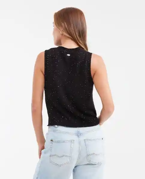 Top Tejido Bijoux Negro Sombrio Ultraoscuro Talla M Chevignon