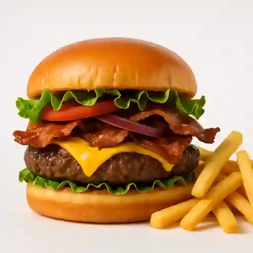 Burger Tocineta + Papitas