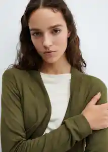 Buzo Cardigan Alma Khaki Talla 24 Mujer Mango