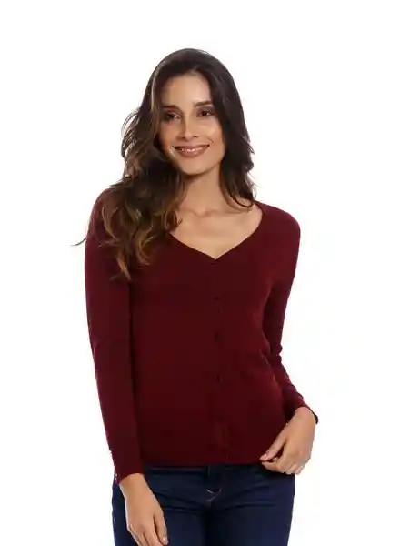 Saco Tejido Abierto Con Botones Mujer Rojo Talla S Arkitect