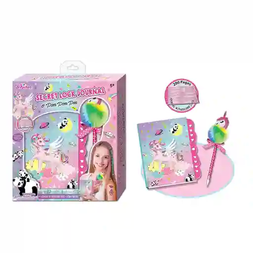 Monkey Brands Diario de Unicornio Para Niñas Con Bolígrafo