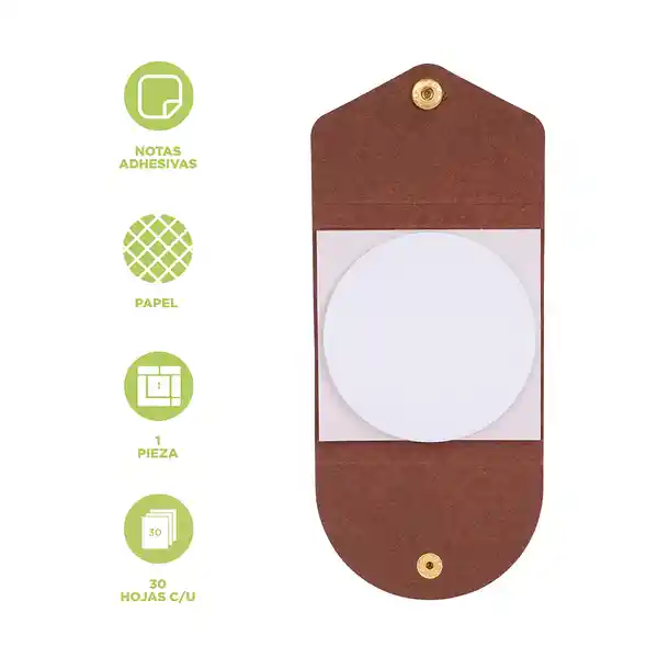 Nota Adhesivas Con Botón Metálico Khaki Miniso