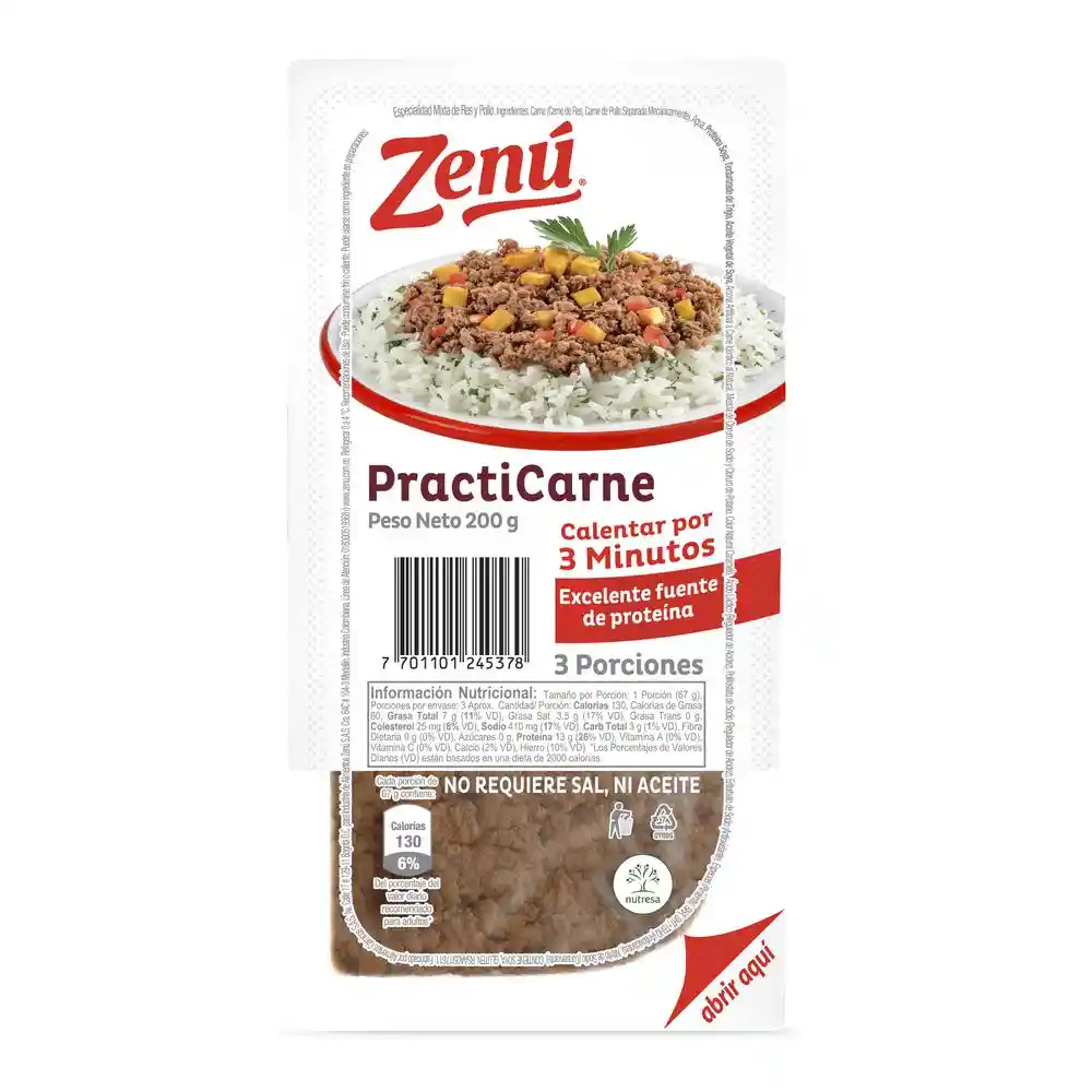 Zenú Carne Molida Practicarne