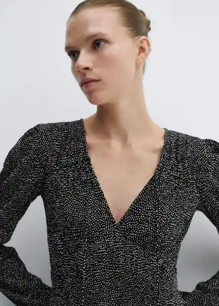 Vestido Pomelo Negro Talla XS Mujer Mango