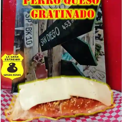 Perro estacion queso gratinado