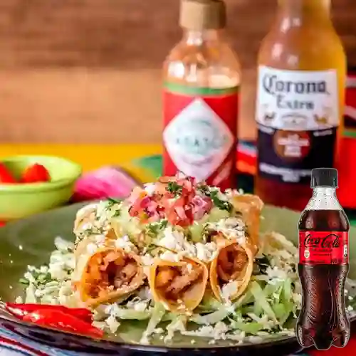 Combo Flautas + Coca Cola Sin Azúcar 400 ml