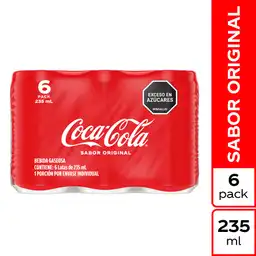 Gaseosa Coca-Cola Original 235ML x 6 Unds