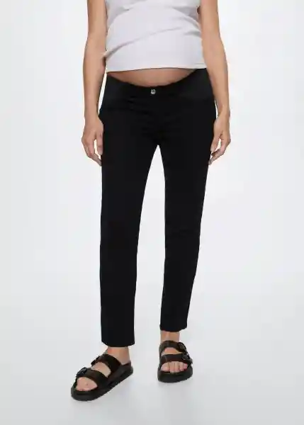 Pantalón Mternitb-i Tejano Negro Talla L Mujer Mango