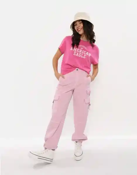 Pantalón Elástica Mujer Rosa Talla 0 American Eagle