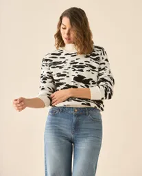 Buzo Tejido Crudo Puro Claro Talla S 162G203 Esprit