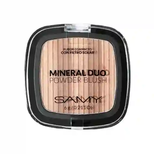 Samy Rubor Compacto Mineral Duo Powder Blush Tono Pink Rosas