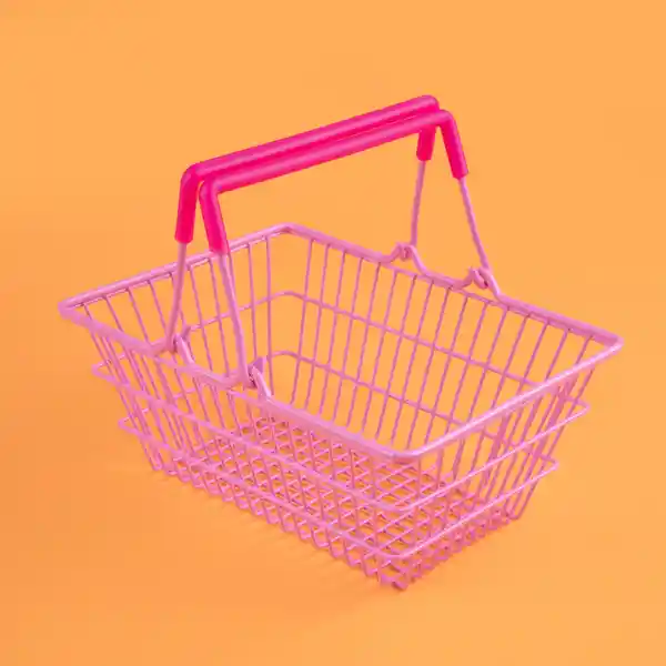 Organizador de Acero Tipo Cesta Rosa Serie Miniso