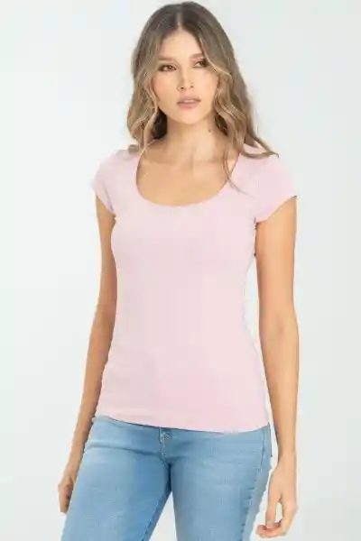 Camiseta Basica Gotera Color Rosado Palo de Rosa Talla S Ragged