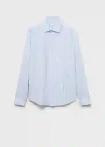 Camisa Rug Celeste Talla M Hombre Mango