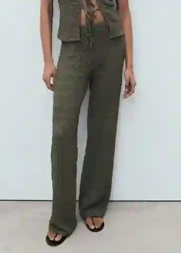 Pantalón Verdi Khaki Talla XS Mujer Mango