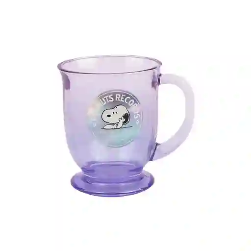 Vaso de Vidrio de Con Asa Snoopy Colorful Morado 400 mL Miniso