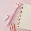 Esfero Con Brillos Tinta Azul Gigi Pig Mini Family Rosa Miniso