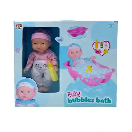 Play And Joy Set Muñeca Bebé Baño de Burbujas