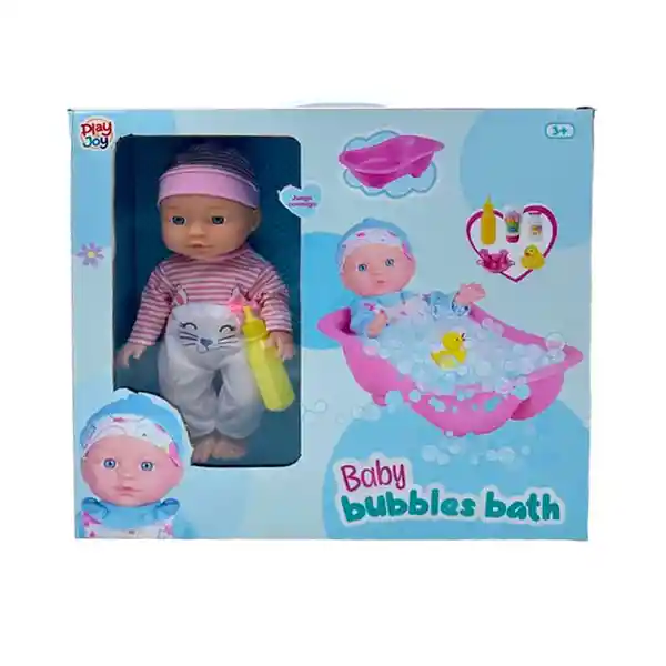 Play And Joy Set Muñeca Bebé Baño de Burbujas