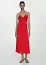 Vestido Martina Rojo Talla S Mujer Mango