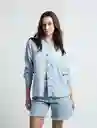 Camisa Pamar Mujer Azul Índigo Medio Talla M 412F350 Naf Naf