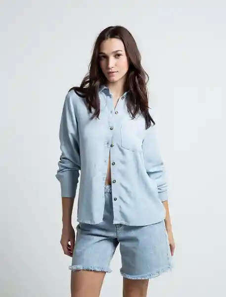 Camisa Pamar Mujer Azul Índigo Medio Talla M 412F350 Naf Naf