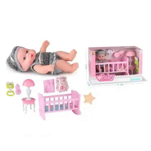 Muã±Eca Bebé Con Cuna Cw Toys Bls-W91