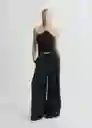 Top Sage Negro Talla S Mujer Mango