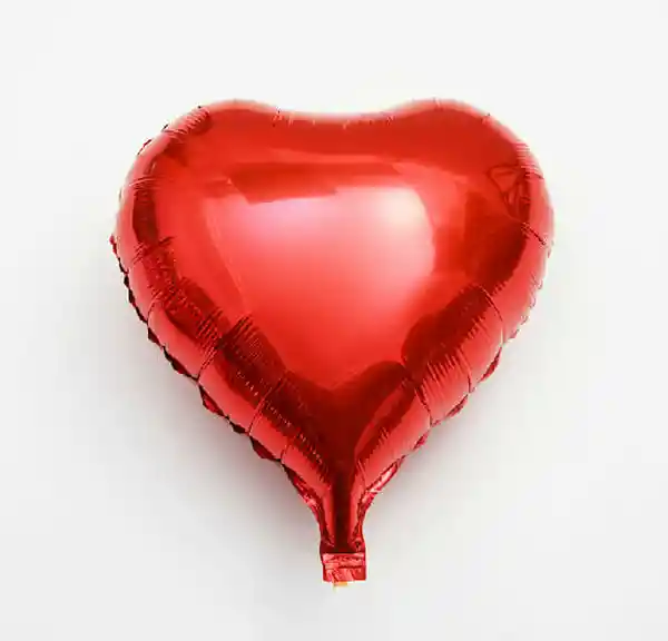 El Tío Globo Metalizado Corazón Rojo Liso de 18